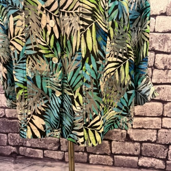 Ruby Rd. Multicolored Sheer Button Down Blouse Size 24W - Picture 4 of 11